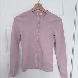 Wilfred Mauve Button-Down Ribbed Cardigan